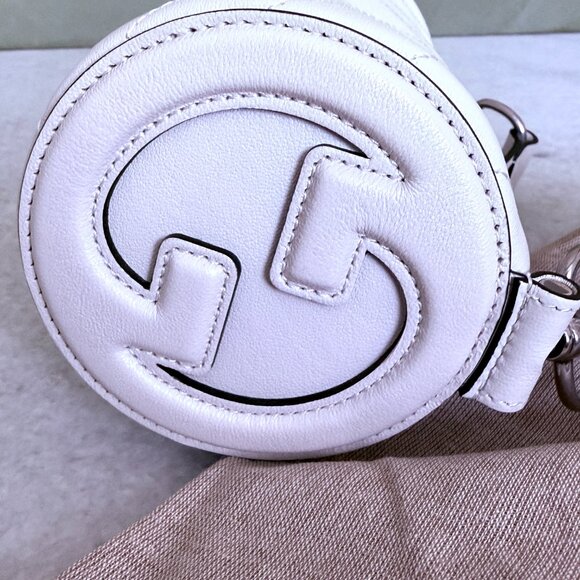 Gucci 760710 Blondie Mini Cylinder Shoulder Bag White Leather - Picture 11 of 15